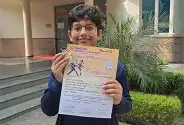 Yuvam Dubey with his National Taekwondo Championship award