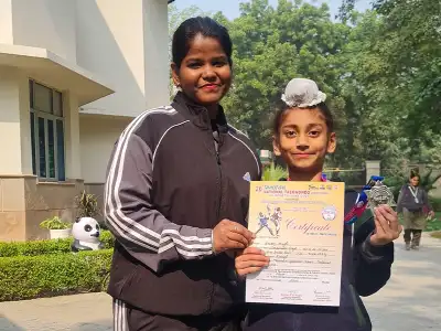 Sartaj Singh with his National Taekwondo Championship award